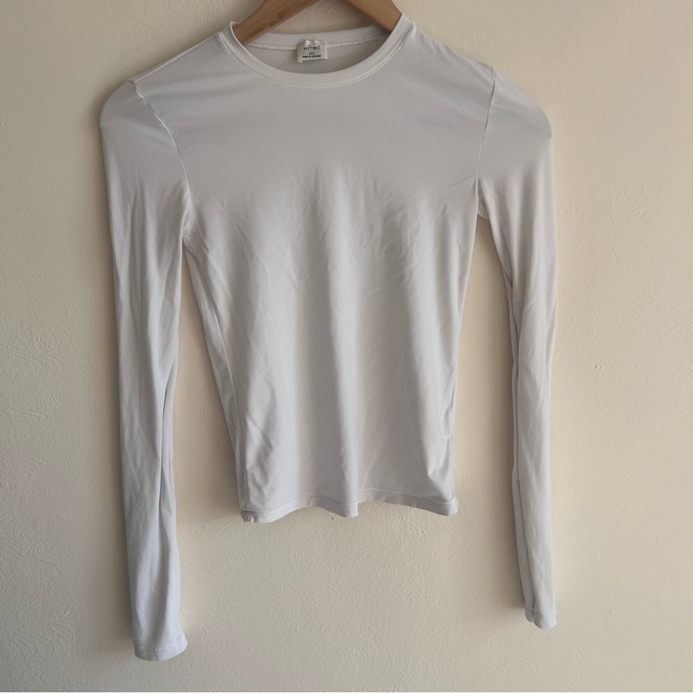 Wilfred Aritzia Long Sleeve Crew Neck Top – 2XS – White